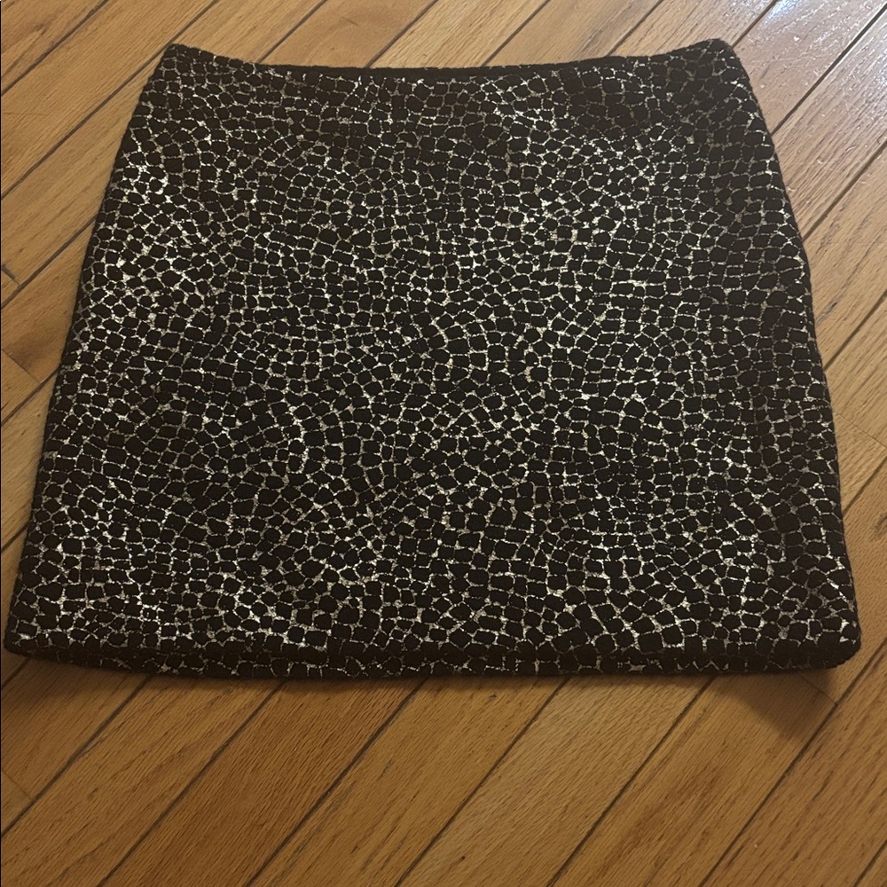 Diane Von Furstenberg Wool Gold Black Leopard Print Mini Skirt Women’s Size 4P
